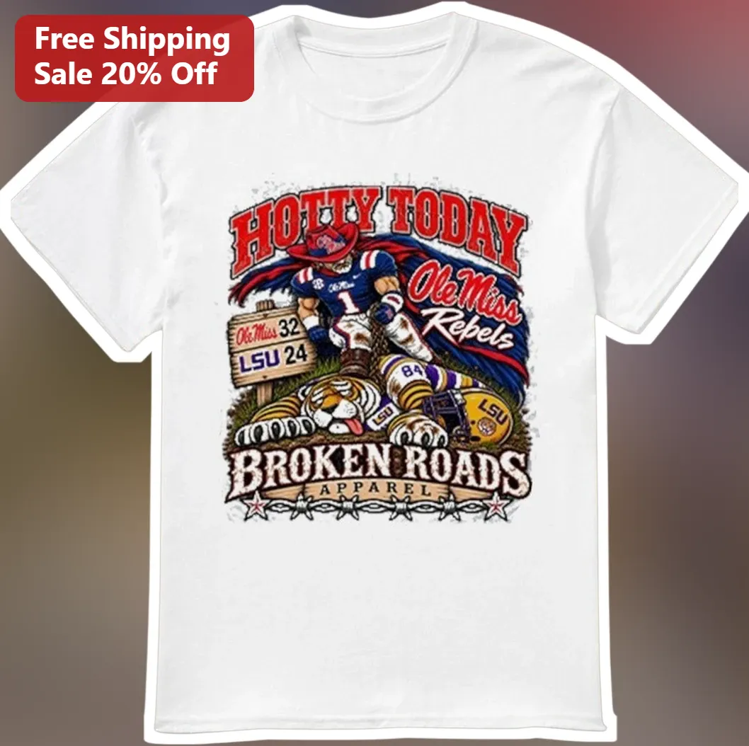 Hotty Toddy Ole Miss Football Vintage Graphic Tee Broken Roads Apparel Game Day Fan Shirt