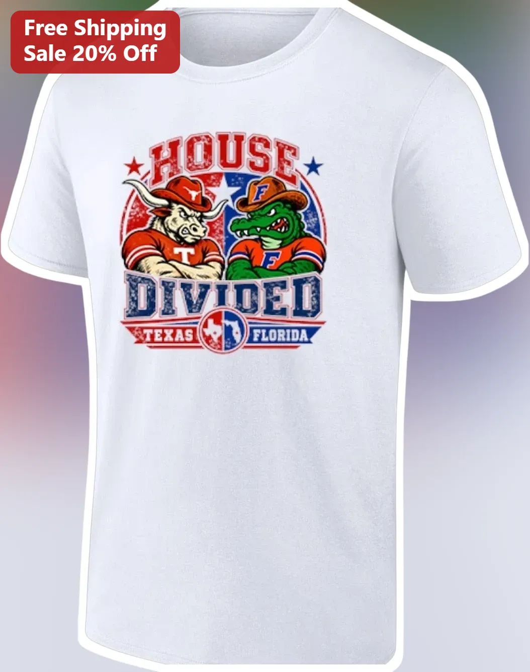 House Divided Tee Texas Longhorns vs Florida Gators Vintage Rivalry Shirt for Game Day