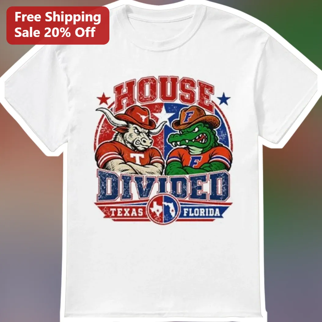 House Divided Texas Florida Tee College Rivalry Gift for Families