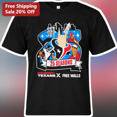 Houston Texans Free Walls 25 Seasons Graphic Tee NFL Fan Gear