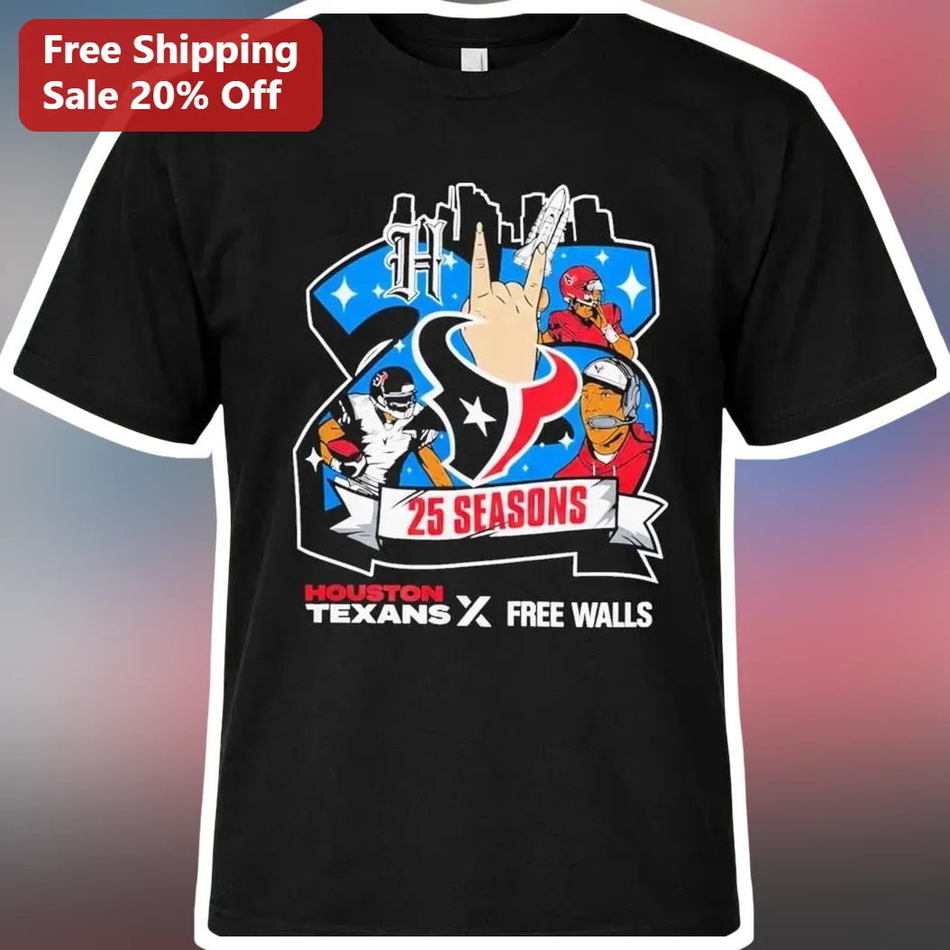 Houston Texans Free Walls 25 Seasons Tee NFL Football Fan Gift
