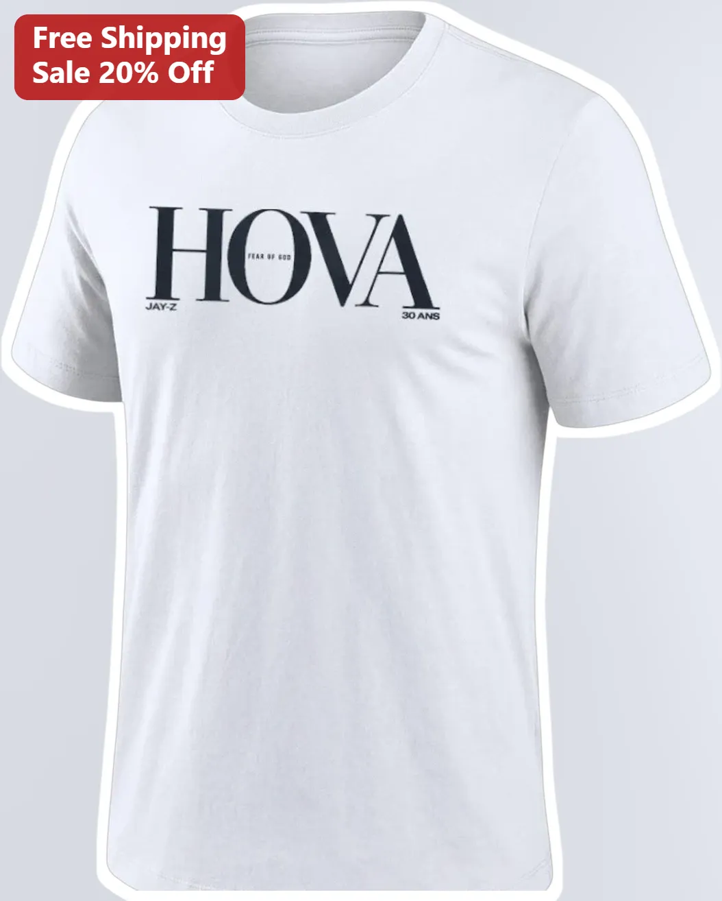 HOVA Jay-Z Fear Of God 30 Ans Minimalist Typography Tee Hip Hop Streetwear Shirt