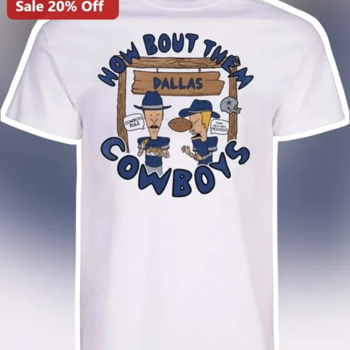 How Bout Them Cowboys Beavis and Butt-Head Graphic Tee Funny NFL Fan Gift