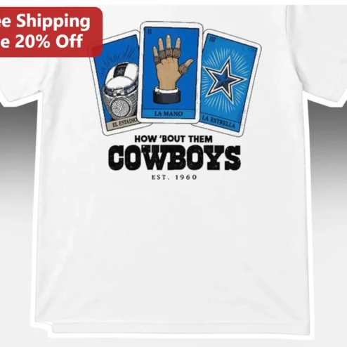 How 'Bout Them Cowboys Est. 1960 Vintage Tarot Card Graphic Tee for Dallas Fans
