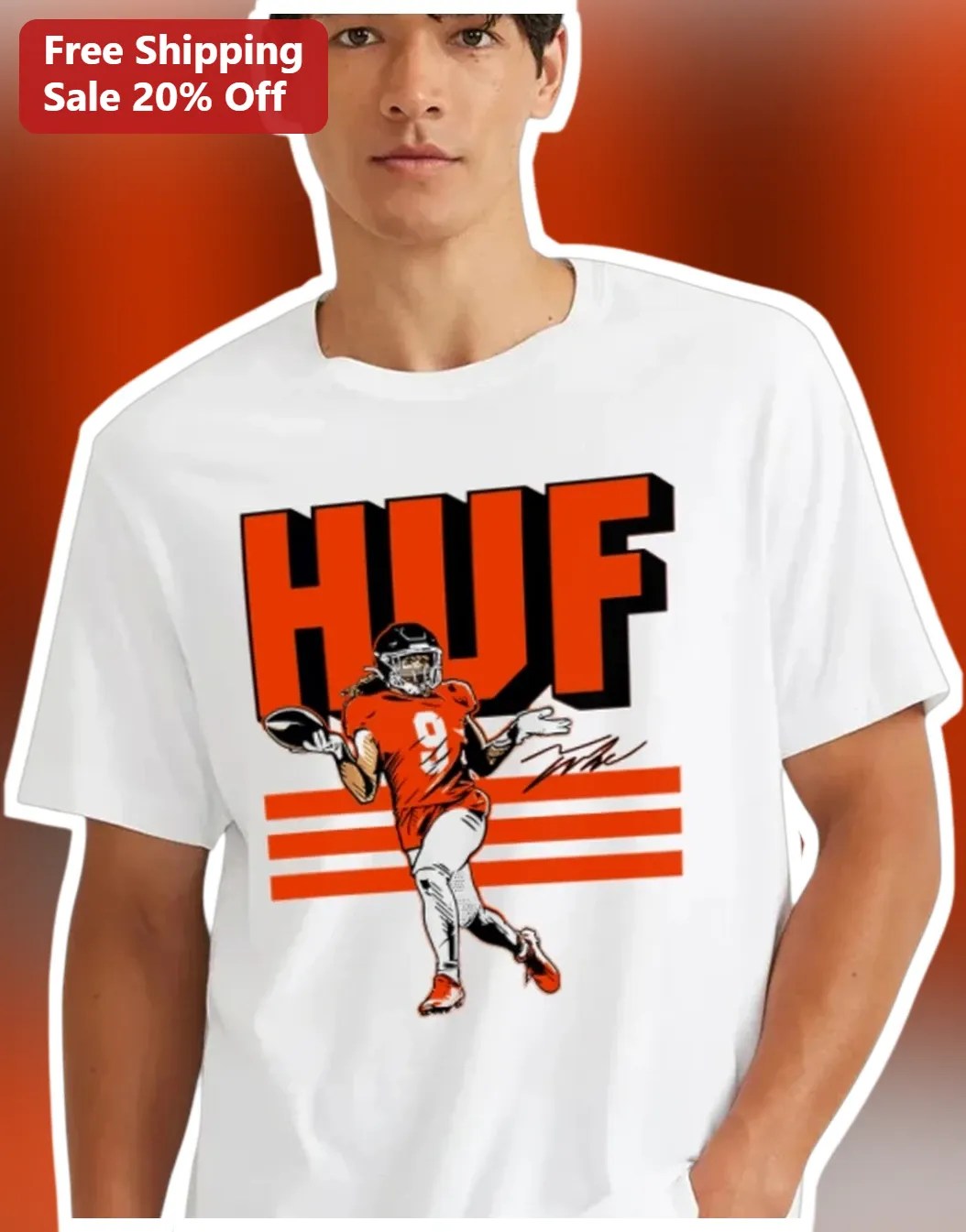 HUF Tee Justin Jefferson Minnesota Vikings Football Player Graphic Shirt