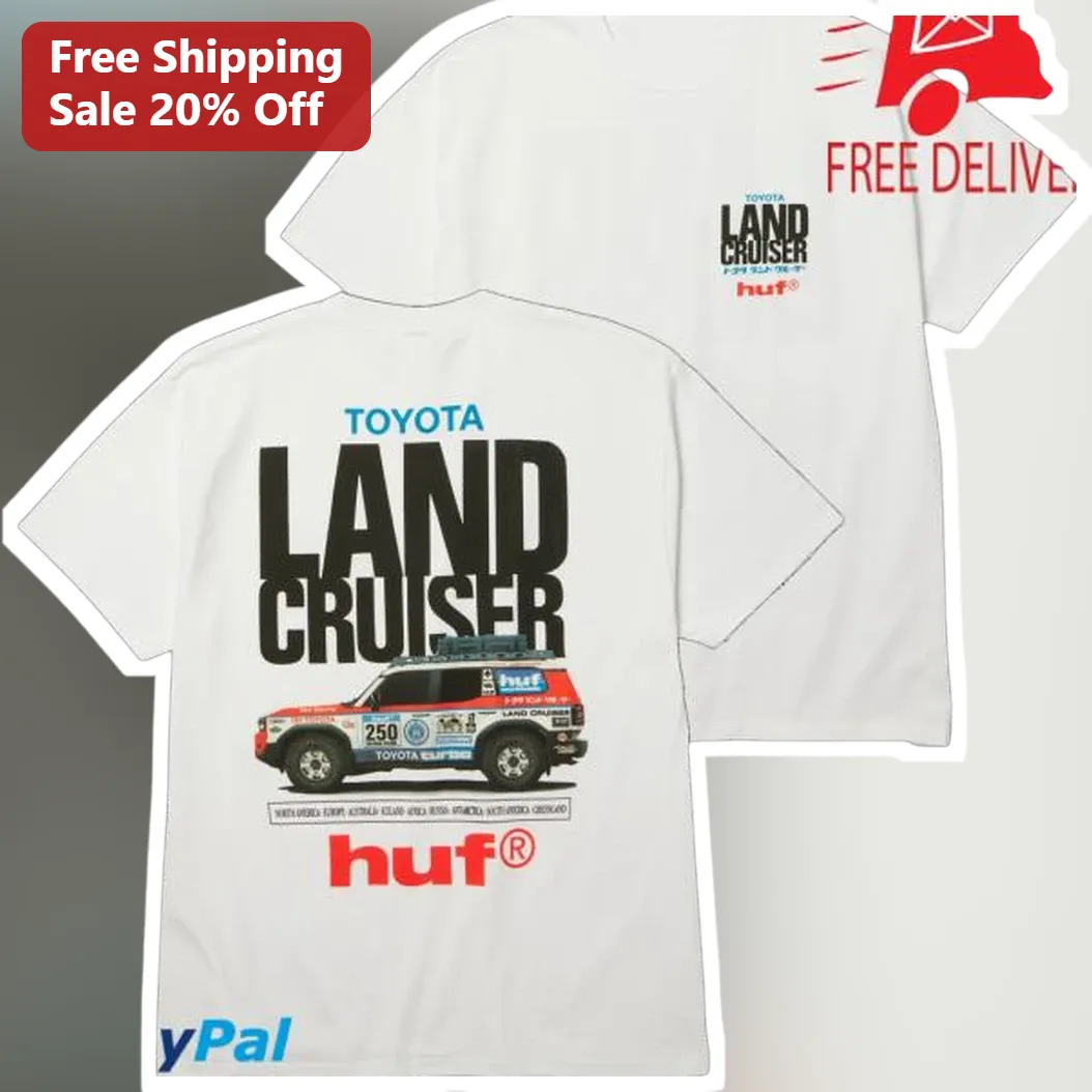 HUF X Toyota Land Cruiser Rally Tee Off-Road Streetwear Graphic T-Shirt For Men