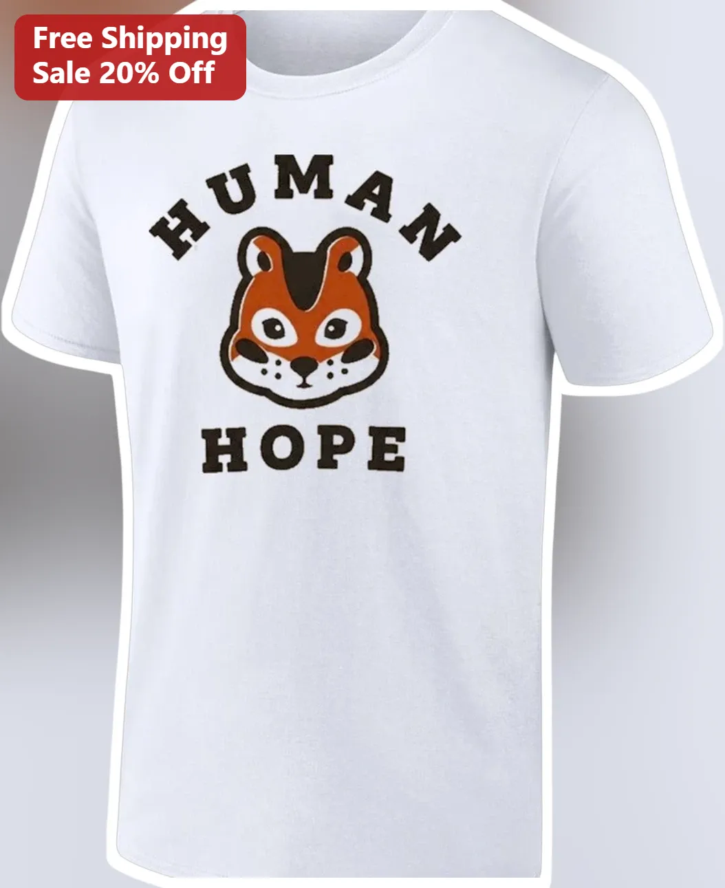Human Hope Graphic Tee Cute Squirrel Cartoon Design BTS J-Hope Inspired Merch