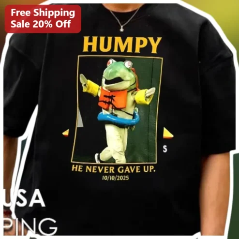 Humpy He Never Gave Up Tee UMass Minutemen Vintage Collegiate Mascot Shirt