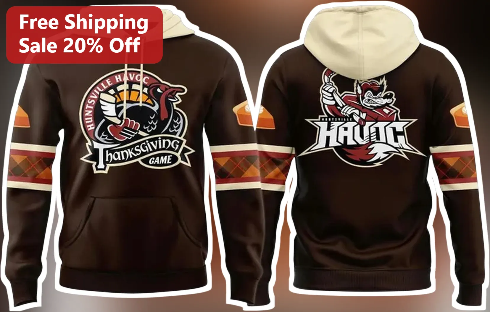 Huntsville Havoc Thanksgiving Game Hoodie SPHL Hockey Fan Apparel Gift