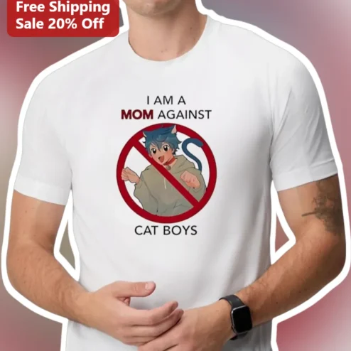 I Am A Mom Against Cat Boys Graphic Tee Anime Manhwa Fan Gift
