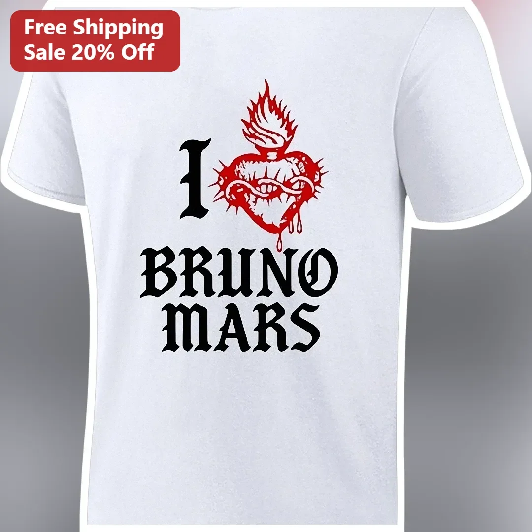 I BRUNO MARS Tee Gothic Heart Dagger Design Romantic Tour Fan Gift