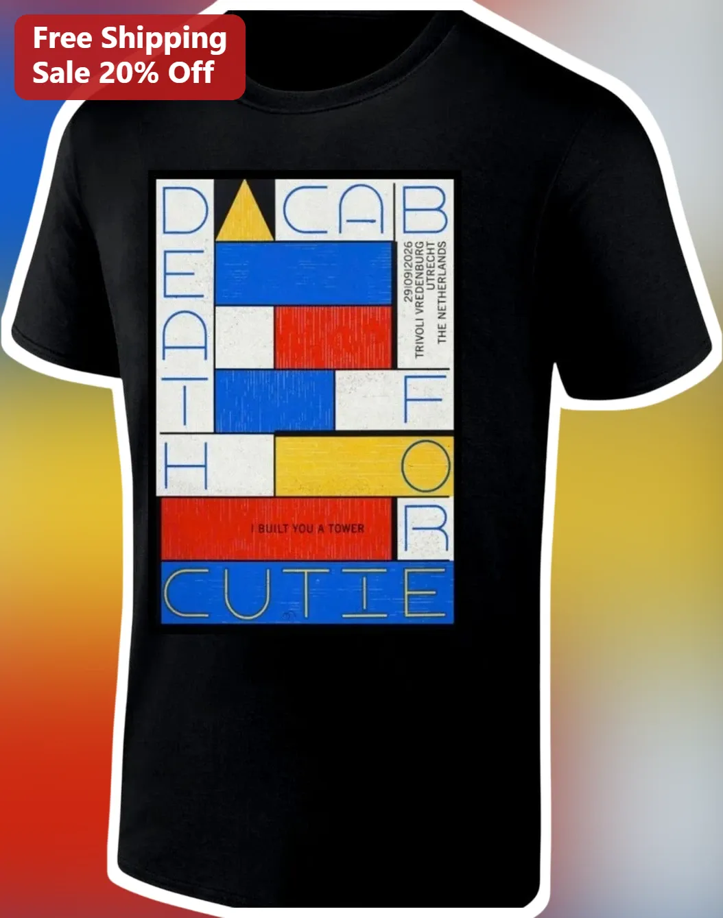 I Built You A Tower Tee Death Cab For Cutie Indie Rock Band Merch Graphic Shirt