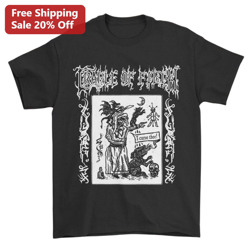 I Curse Thee Vintage Woodcut Gothic Graphic Tee for Men and Women