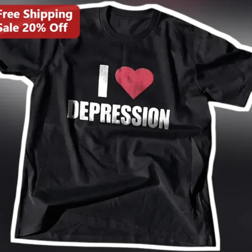 I DEPRESSION Tee Funny Mental Health Awareness Gift Unisex Dark Humor Graphic Shirt