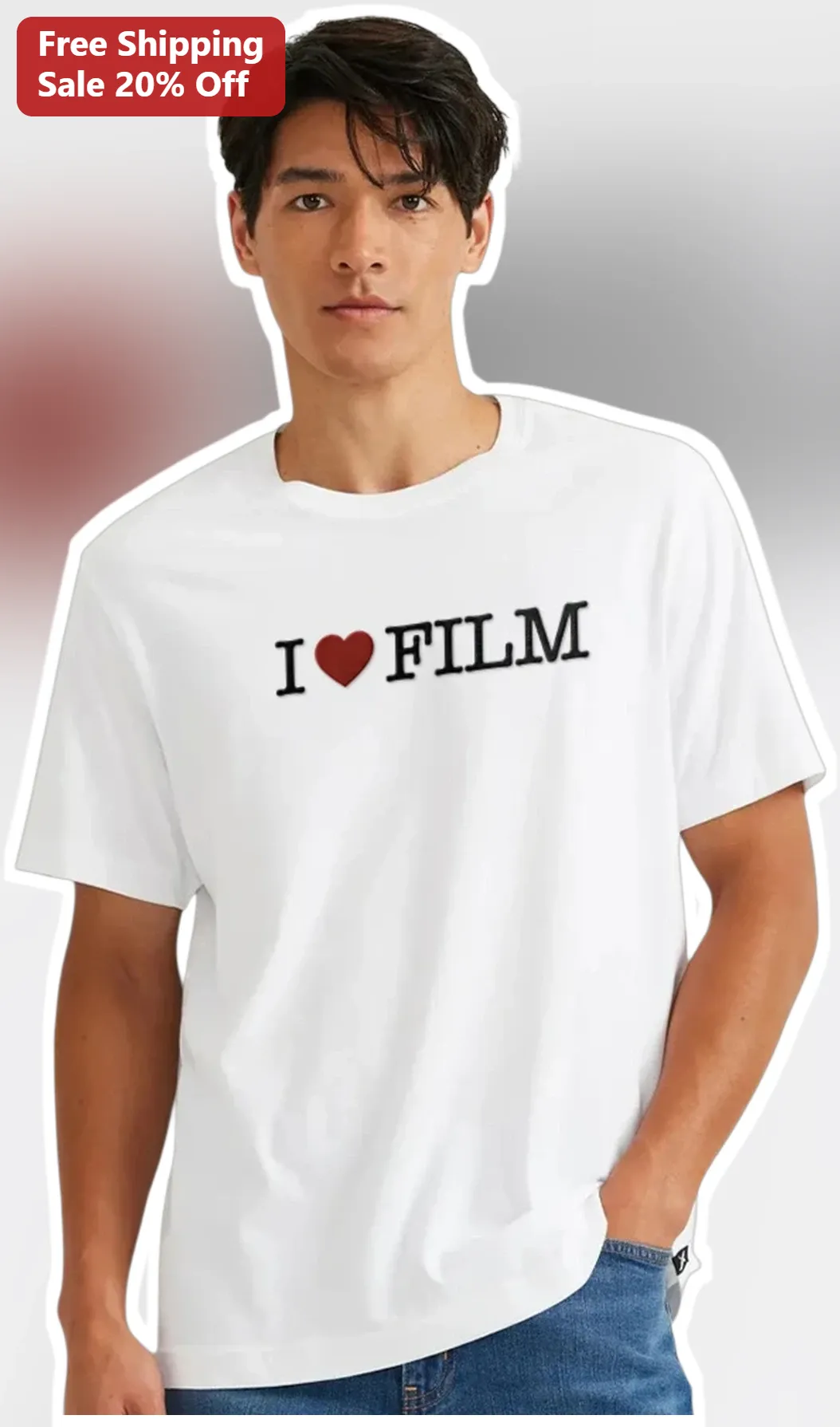I FILM Tee Vintage Cinema Lover Shirt for Men Unisex Film Buff Gift
