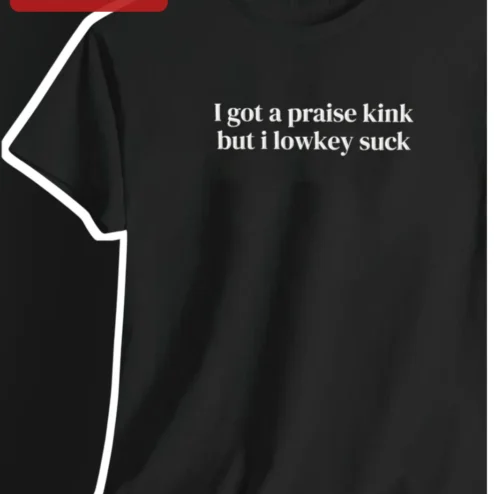 I Got A Praise Kink But I Lowkey Suck Tee Funny Adult Humor Graphic T-Shirt