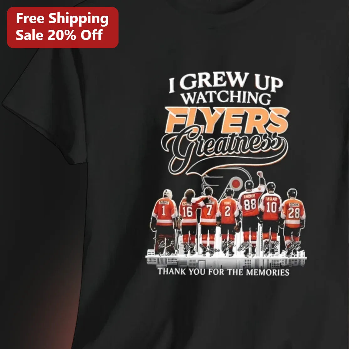 I Grew Up Watching Flyers Greatness Thank You for the Memories Tee, Philadelphia Flyers Hockey Legends Shirt, Fan Gift