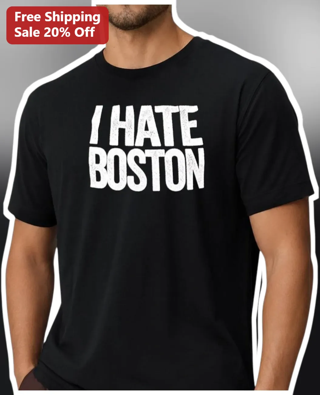I Hate Boston Tee Funny Sports Rivalry Graphic T-Shirt for Men Women NY vs Boston Fans