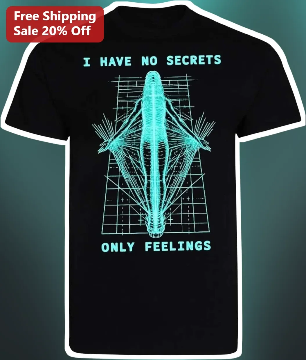 I Have No Secrets Only Feelings Justin Bieber Human Body Wireframe Graphic Tee