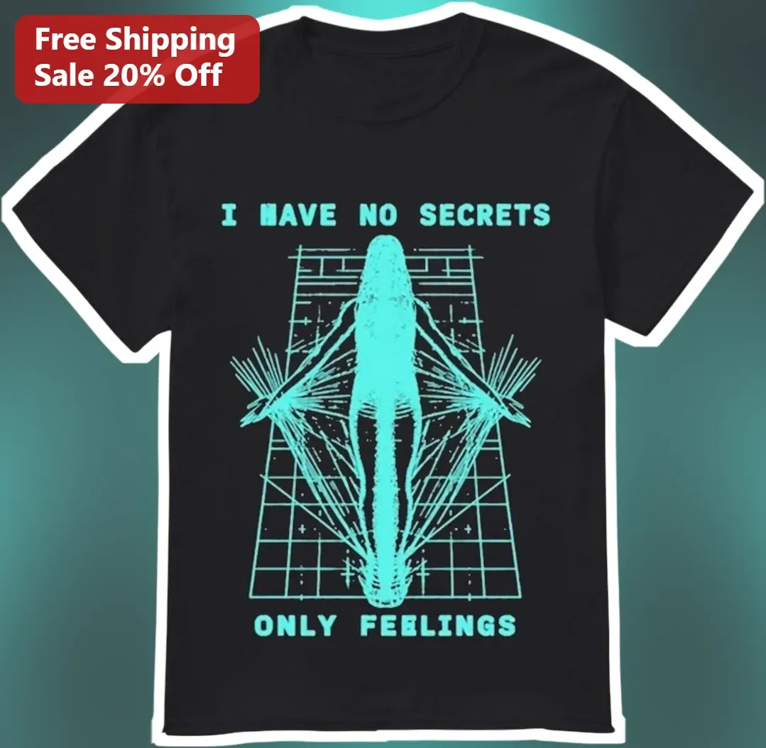 I Have No Secrets Only Feelings Tee Emotional Honesty Graphic Shirt Retro Line Art