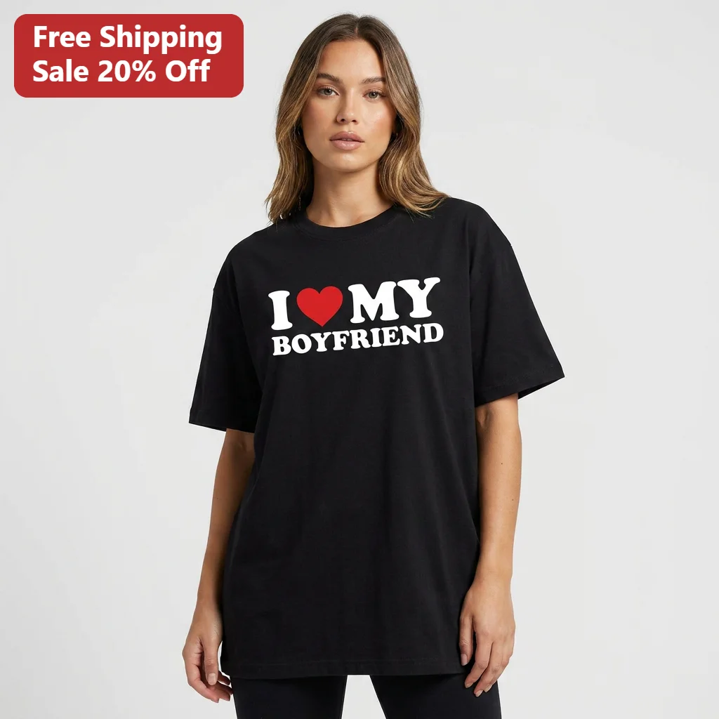 I Heart My Boyfriend Tee Trinity Rodman Funny Relationship Graphic Shirt Gift for Girlfriend