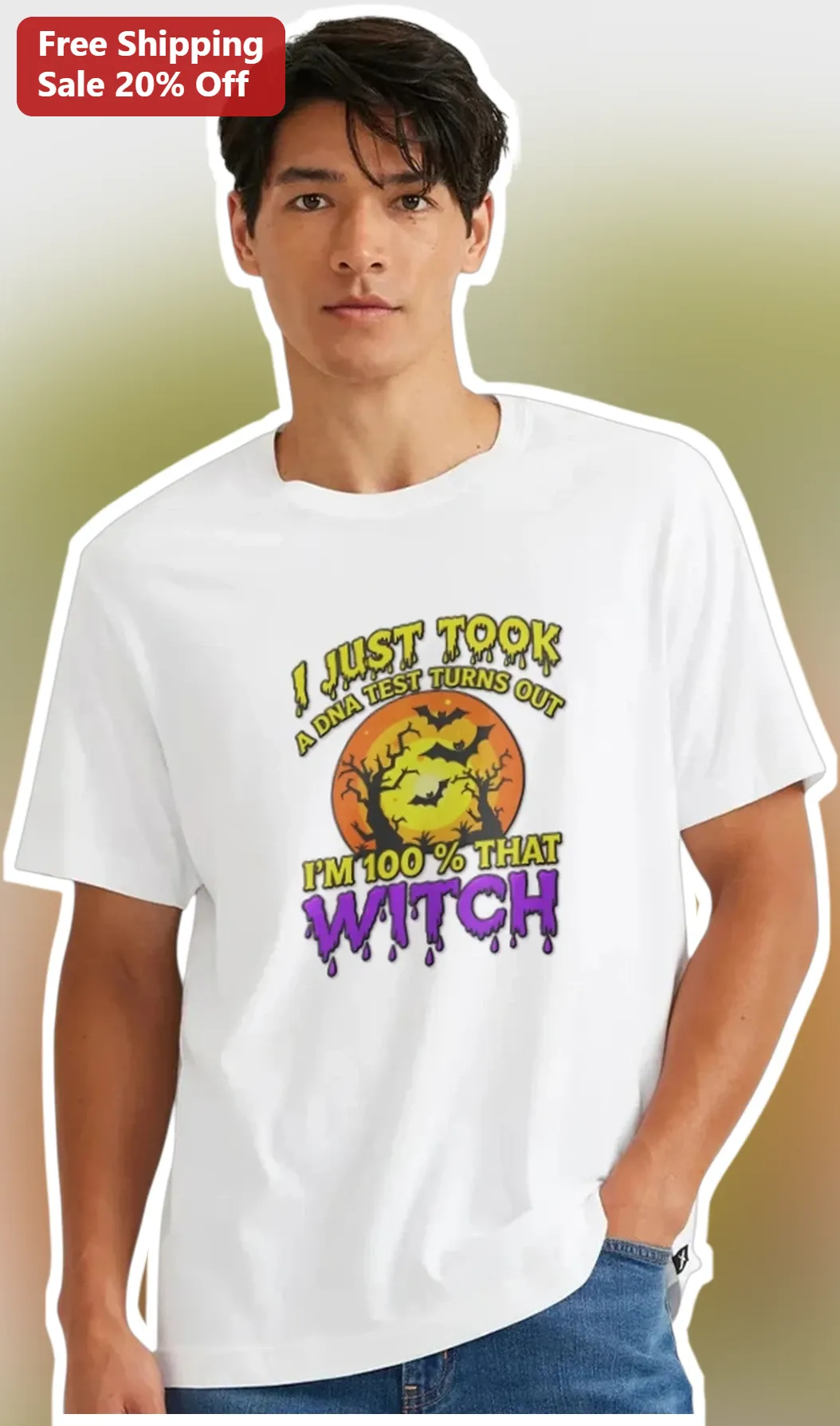 I Just Took A DNA Test Turns Out I'm That Witch Tee Funny Halloween Graphic Shirt for Women