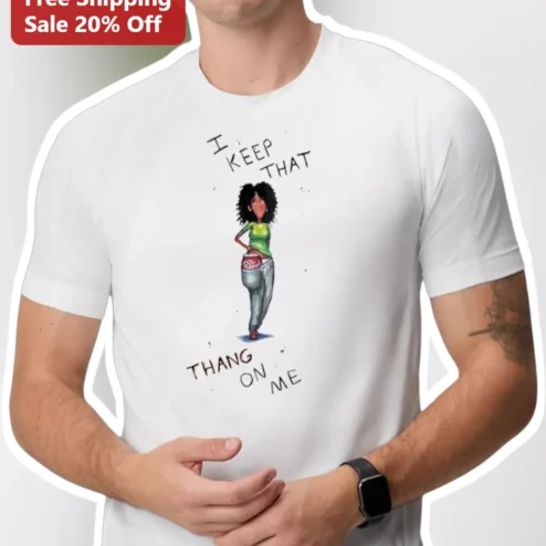 I Keep That Thang On Me Graphic Tee Y2K Retro Watercolor Women Shirt