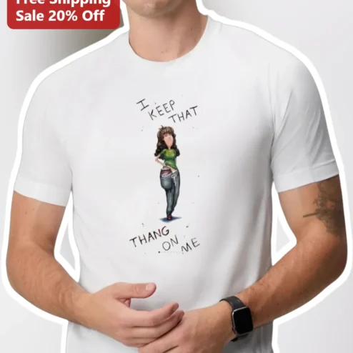 I Keep That Thang On Me Y2K Watercolor Graphic Tee Women Retro Sassy Cotton Shirt