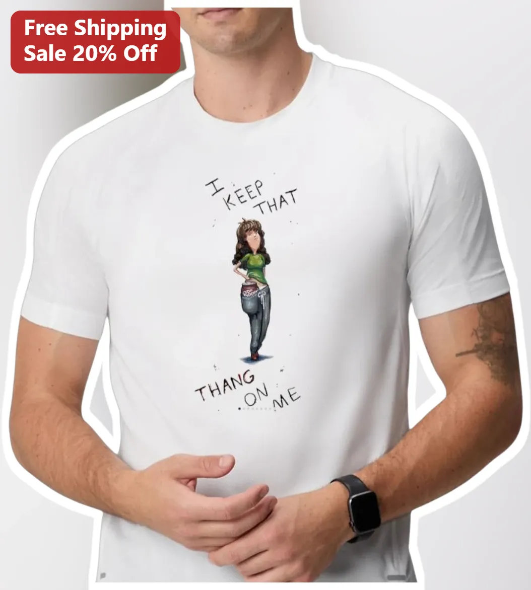I Keep That Thang On Me Y2K Watercolor Graphic Tee Women Retro Sassy Cotton Shirt