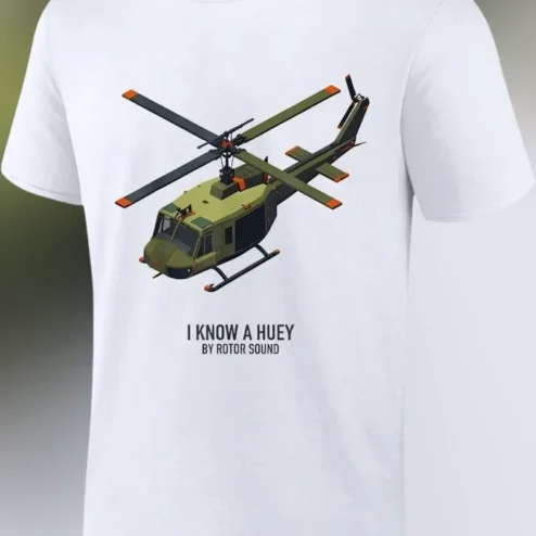 I Know A Huey By Rotor Sound UH-1 Iroquois Military Helicopter Tee