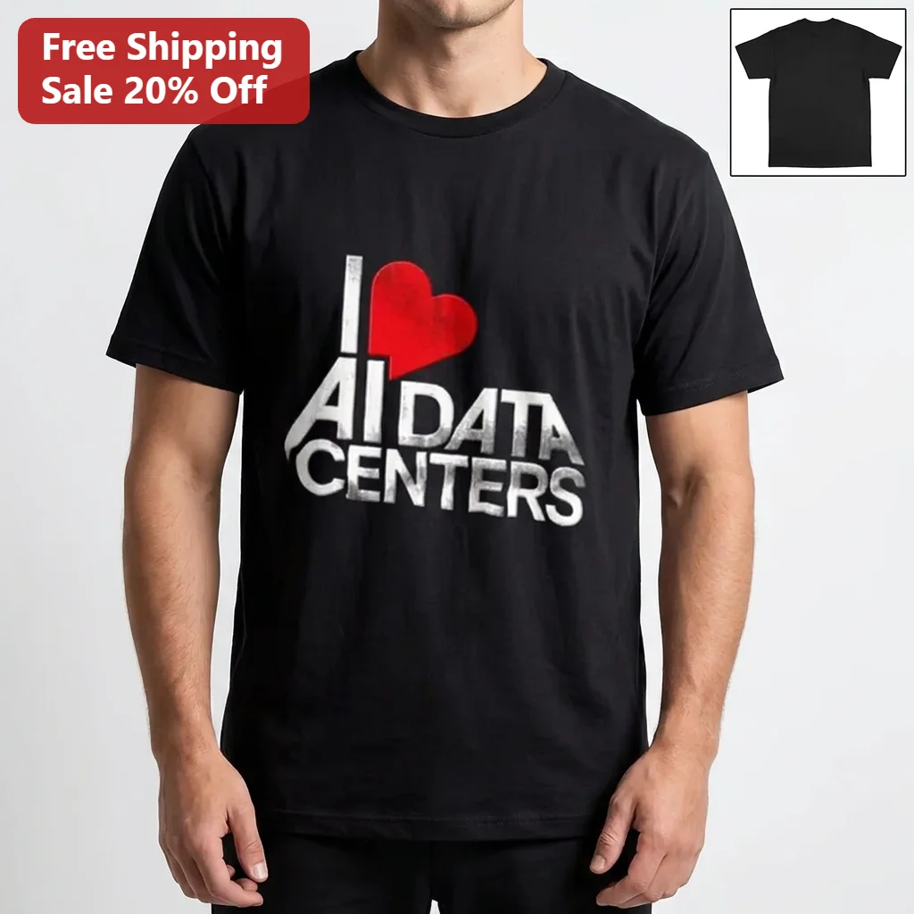 I Love AI Data Centers Tee, Funny Tech Humor Shirt for Data Center Engineers, IT Pros Server Admins, I Heart NY Parody Gift