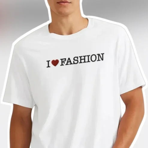 I Love Fashion Graphic Tee for Men Women Unisex Minimalist Streetwear Shirt