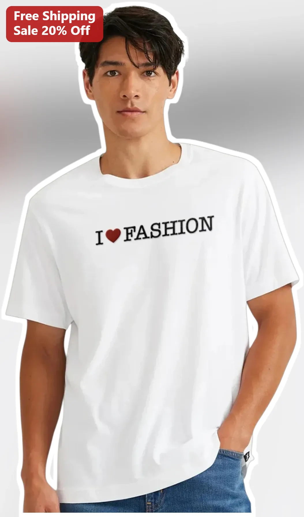 I Love Fashion Graphic Tee for Men Women Unisex Minimalist Streetwear Shirt