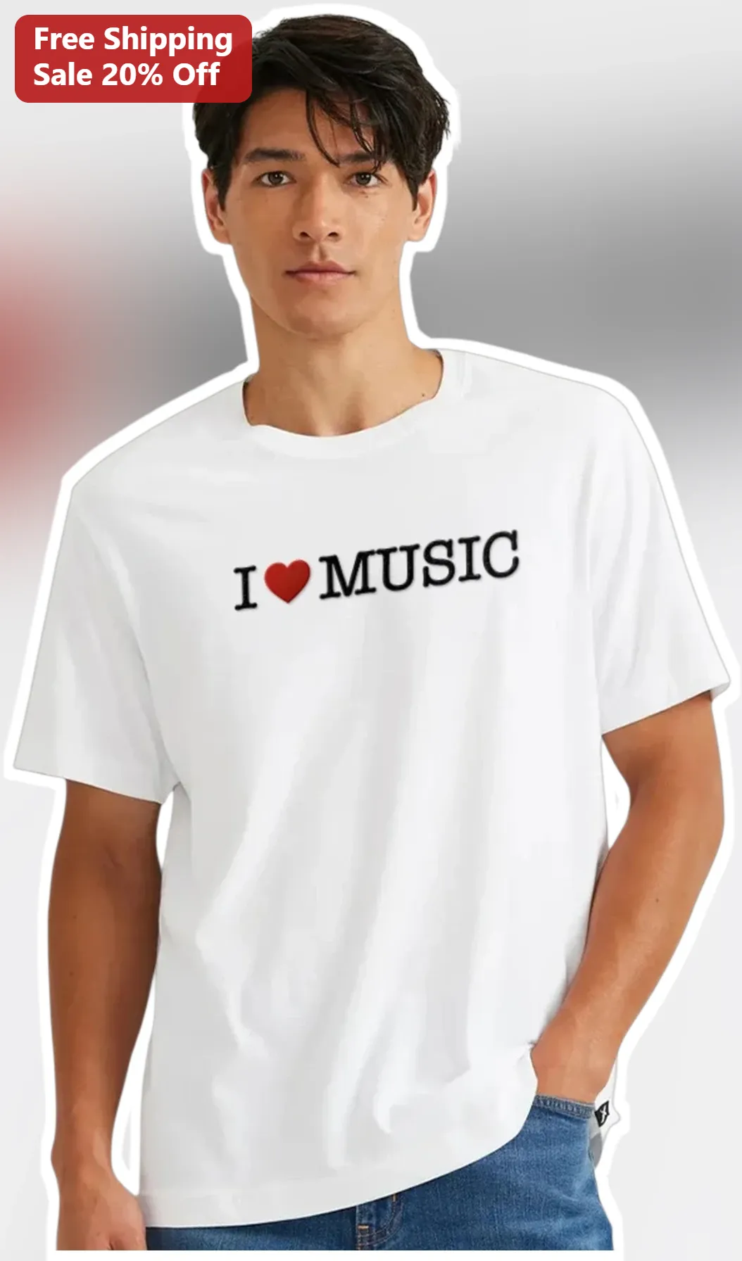 I Love Music Graphic Tee for Men Women Music Lovers Gift