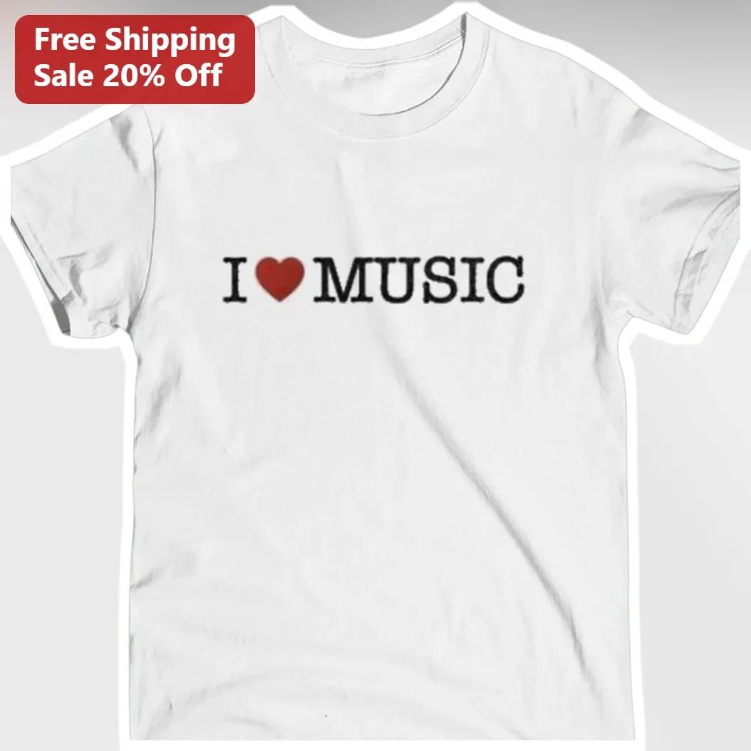 I Love Music Tee I Heart Music Graphic T-Shirt Gift for Music Lovers