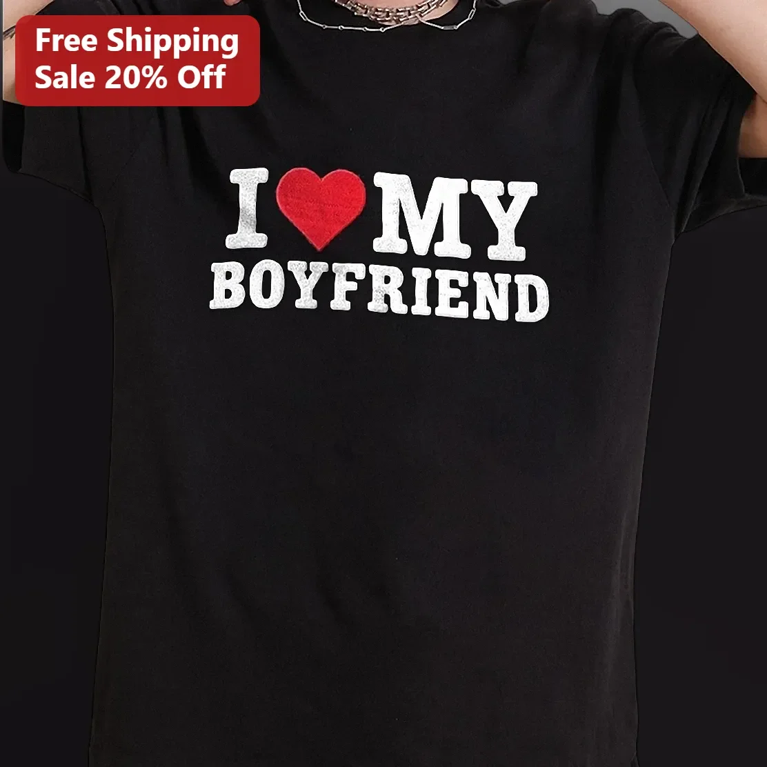 I Love My Boyfriend Shirt Tee Valentine's Day Gift for Girlfriend
