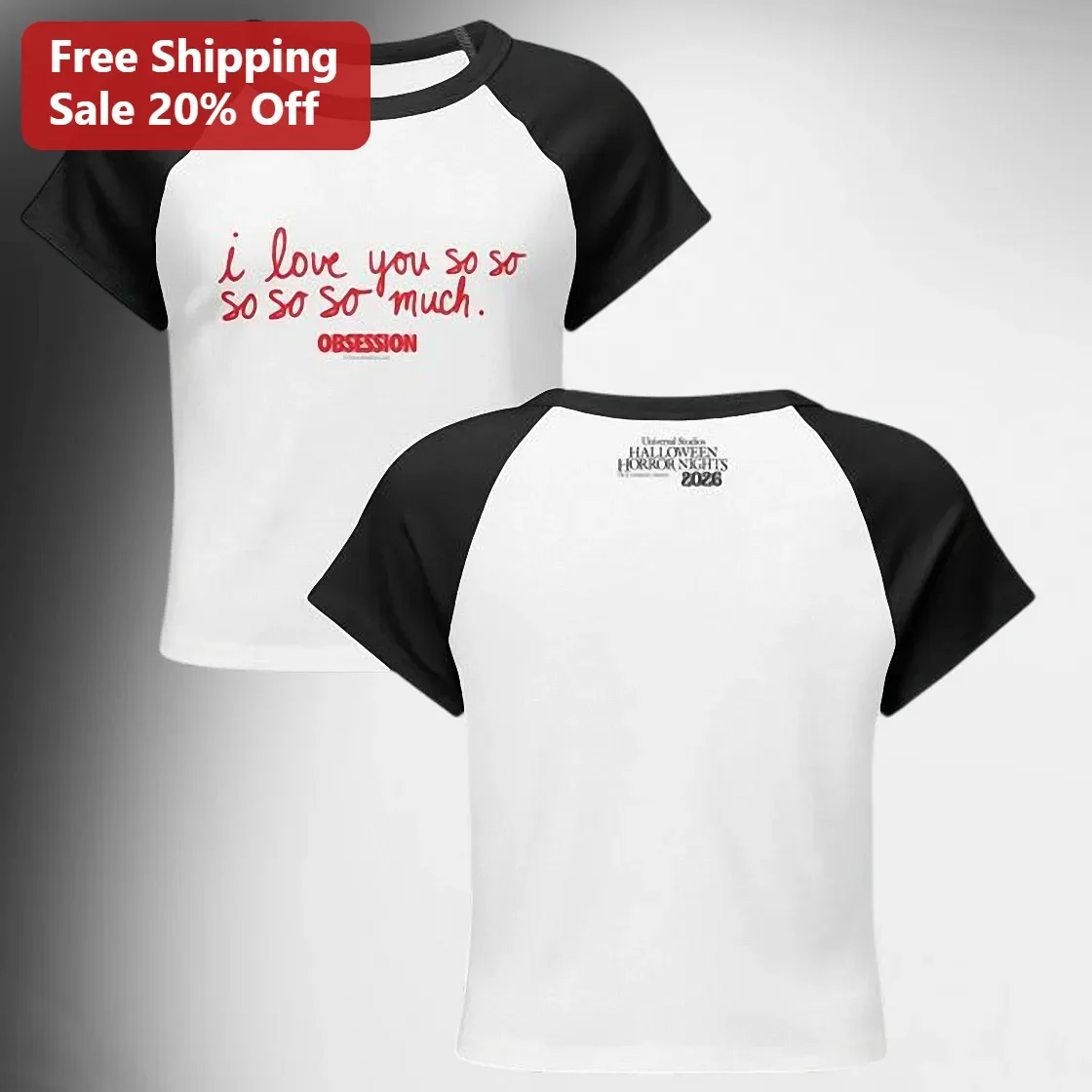 I Love You So So So So So Much Obsession Raglan Tee Romantic Song Lyric Gift for Couples