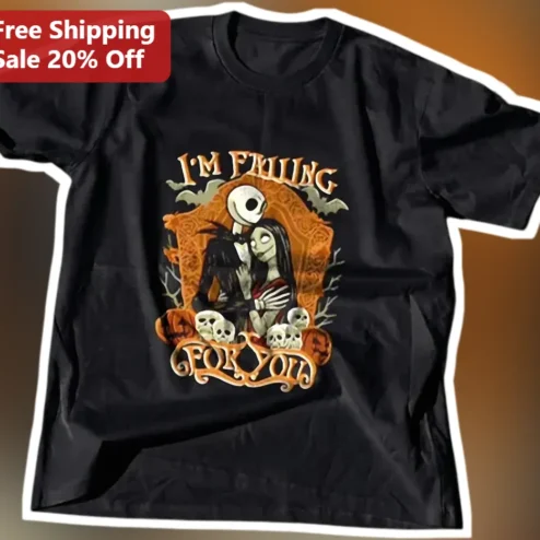 I'M FALLING FOR YOU Jack Skellington Sally Nightmare Before Christmas Graphic Tee