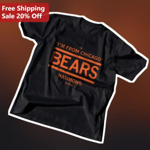 I'M FROM CHICAGO Tee Vintage Distressed Typography Black T-Shirt