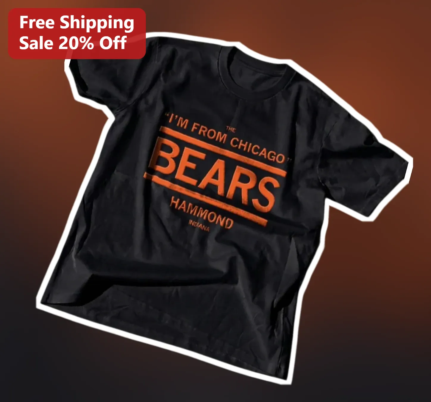 I'M FROM CHICAGO Tee Vintage Distressed Typography Black T-Shirt