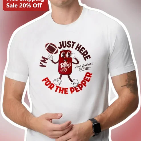 I'm Just Here For The Pepper Tee Dr Pepper Football Fan Gift Funny Retro Soda Mascot Shirt