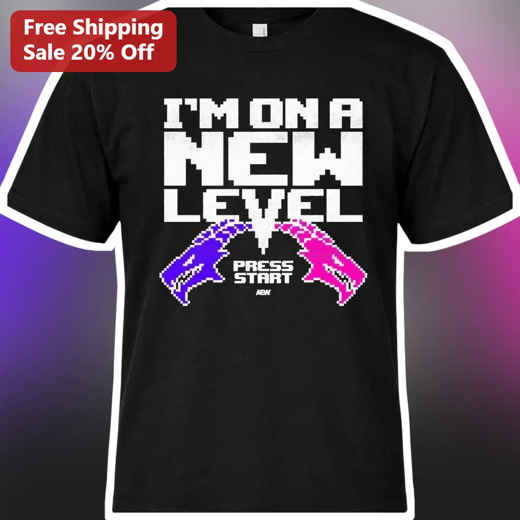 I'M ON A NEW LEVEL Press Start Retro Pixel Art Gaming Tee