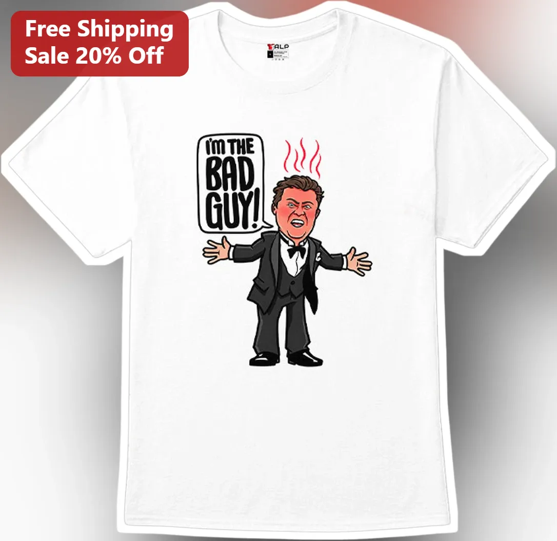 I'M THE BAD GUY! Donald Trump Cartoon Graphic Tee Funny Political Satire Shirt