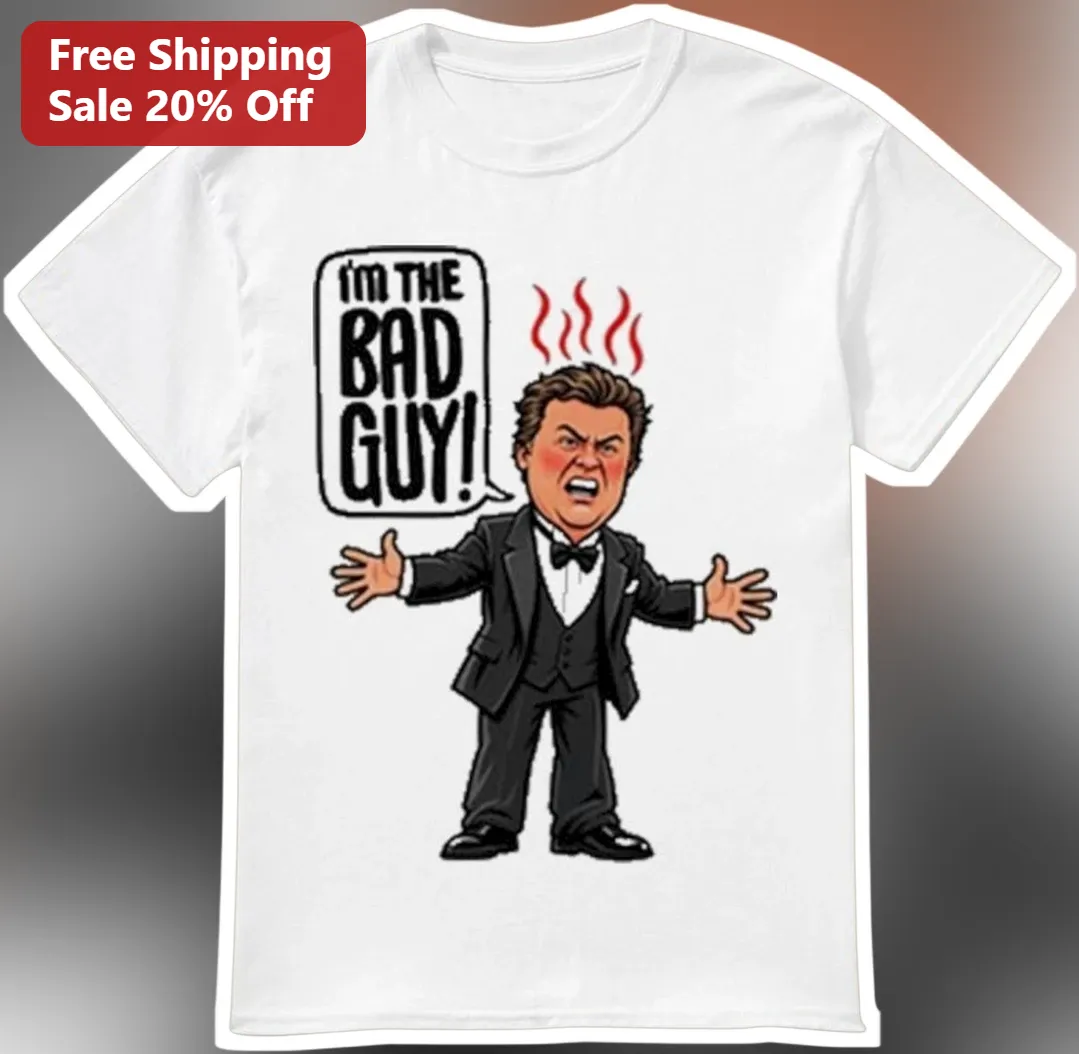 I'M THE BAD GUY! Funny Angry Man Tuxedo Graphic Tee for Men