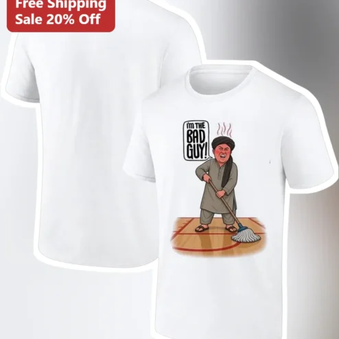 I'M THE BAD GUY! Funny Cleaning Mop Cartoon Graphic Tee