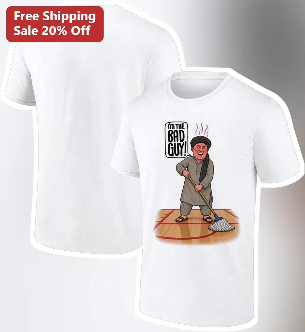 I'M THE BAD GUY! Funny Cleaning Mop Cartoon Graphic Tee