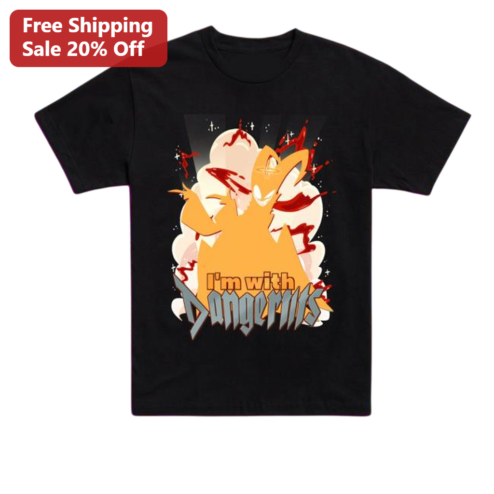 I'm with Dangerilis Tee Quirky Cartoon Character Graphic Novelty Shirt