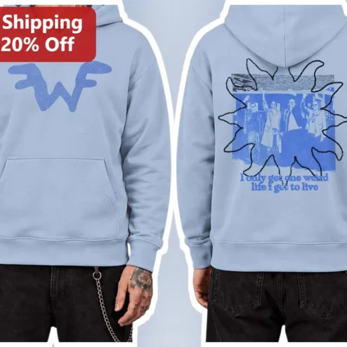 I Only Get One Weird Life I Get To Live Hoodie Weezer Blue Album Merch Alternative Rock Gift