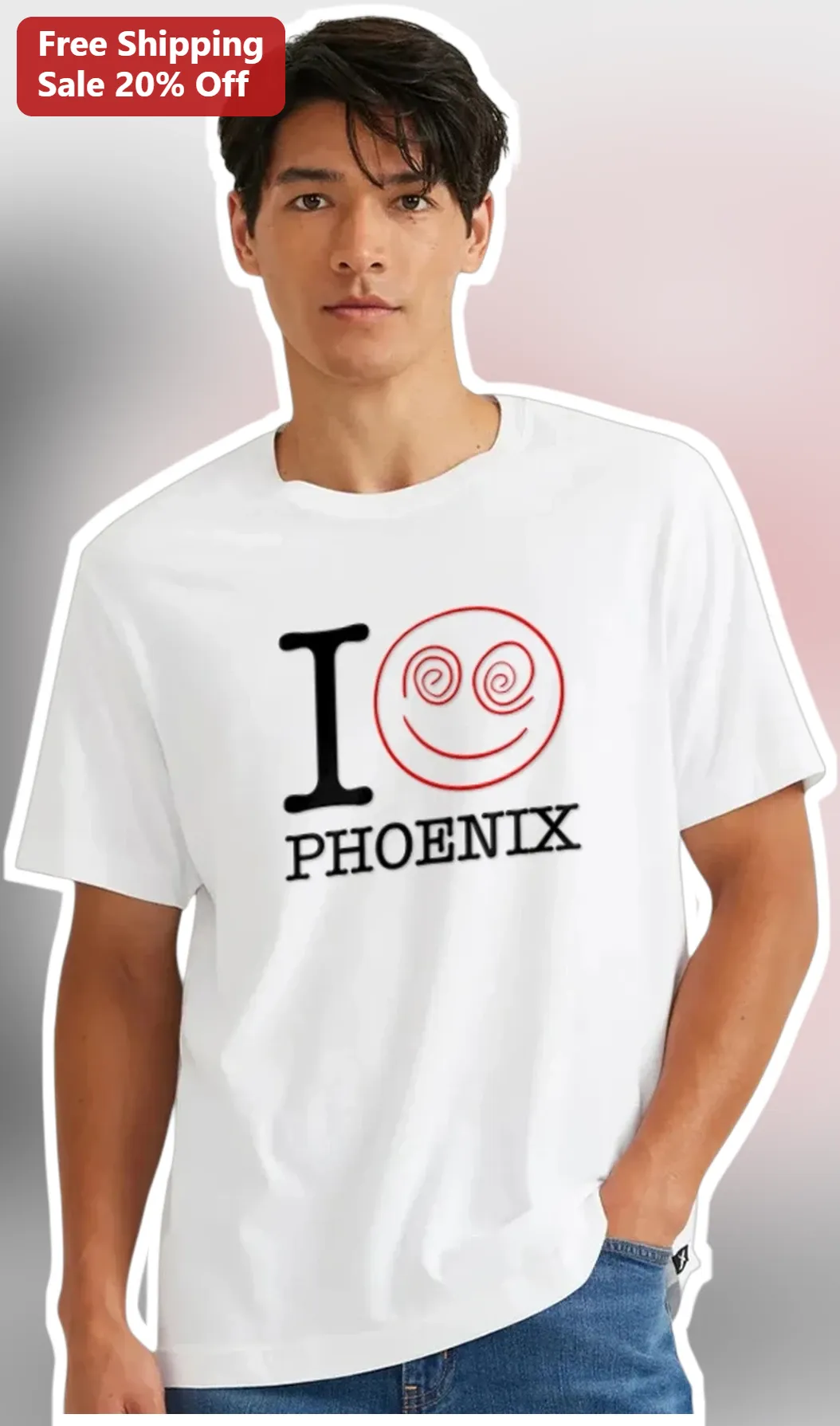 I Phoenix Tee Retro Smiley Face Graphic Shirt for Men Women City Pride Apparel
