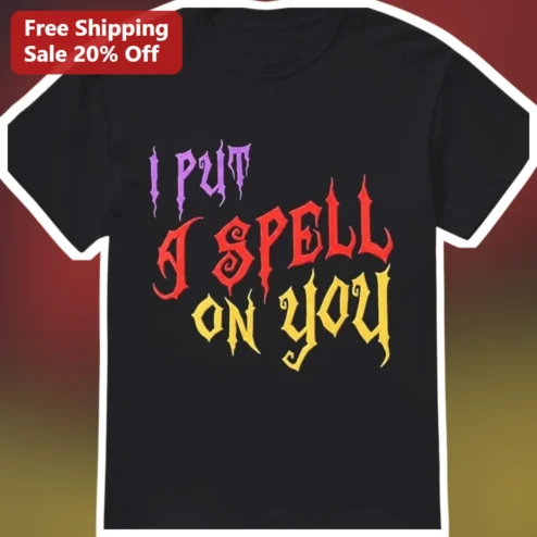 I Put A Spell On You Tee Gothic Halloween Witchy Music Shirt Retro Rock Gift